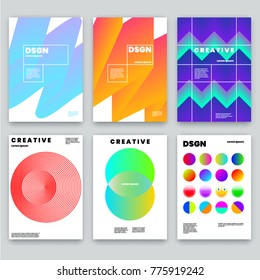 Modern Abstract Covers Set. Cool Gradient and Circle Shapes Composition. Futuristic Design. Trendy Design Layout.