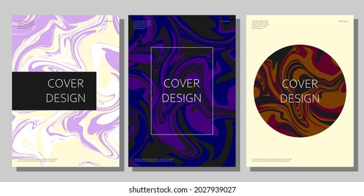 Modern abstract covers set. Creative fluid colors backgrounds. Vector banner and poster template in Eps10.