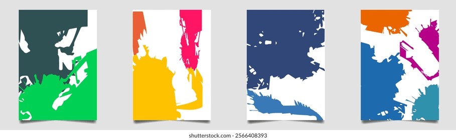 Modern abstract covers set, fresh color combinations, innovative design elements