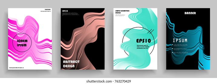 Modern abstract covers set. Futuristic design. Eps10 vector.
