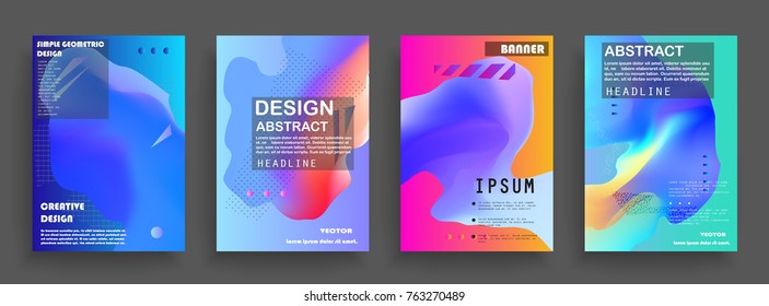 Modern abstract covers set. Futuristic design. Eps10 vector.