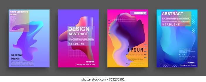 Modern abstract covers set. Futuristic design. Eps10 vector.
