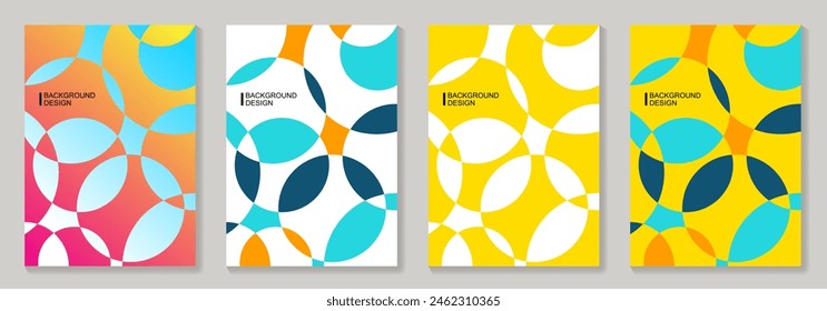 Modern abstract covers set with geometric background for cover design, brochure, catalog, menu design, flyer, cards, social media, poster. Colorful vector illustration.