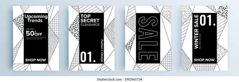 Modern abstract covers set, minimal covers design. Colorful geometric background, vector illustration.