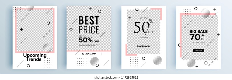 Modern abstract covers set, minimal covers design. Colorful geometric background, vector illustration.