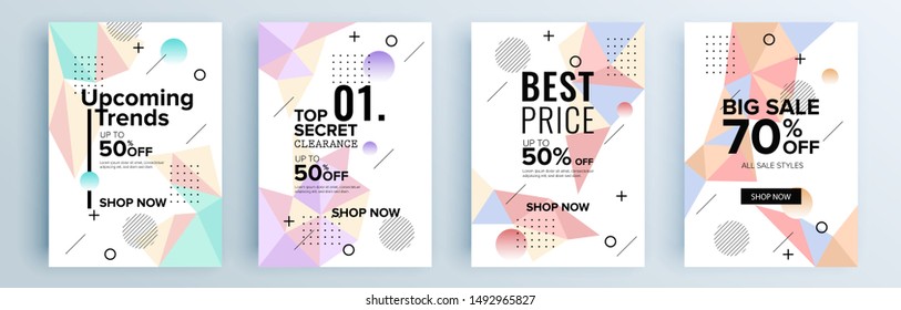 Modern abstract covers set, minimal covers design. Colorful geometric background, vector illustration.