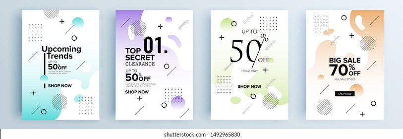 Modern abstract covers set, minimal covers design. Colorful geometric background, vector illustration.