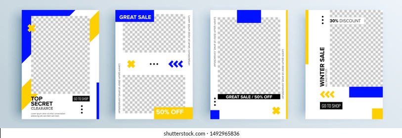 Modern abstract covers set, minimal covers design. Colorful geometric background, vector illustration.