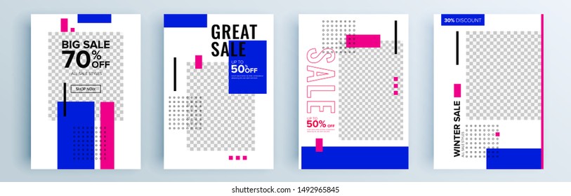 Modern abstract covers set, minimal covers design. Colorful geometric background, vector illustration.