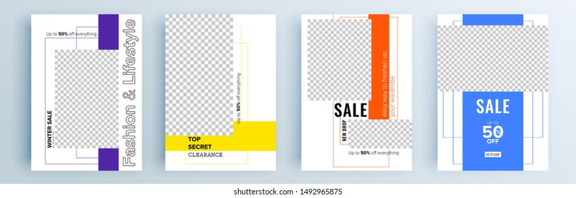 Modern abstract covers set, minimal covers design. Colorful geometric background, vector illustration.