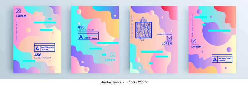 Modern abstract covers set, minimal covers design. Colorful geometric background, vector illustration.