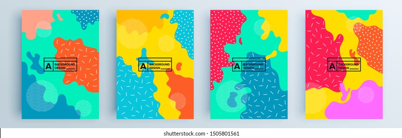 Modern abstract covers set, minimal covers design. Colorful geometric background, vector illustration.