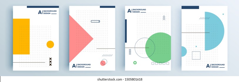 Modern abstract covers set, minimal covers design. Colorful geometric background, vector illustration.