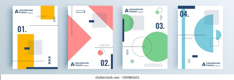 Modern abstract covers set, minimal covers design. Colorful geometric background, vector illustration.