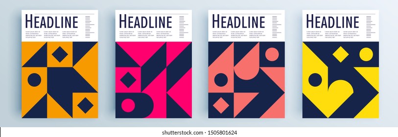 Modern abstract covers set, minimal covers design. Colorful geometric background, vector illustration.