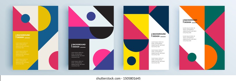 Modern abstract covers set, minimal covers design. Colorful geometric background, vector illustration.