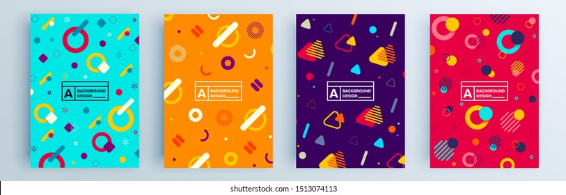 Modern abstract covers set, minimal covers design. Colorful geometric background, vector illustration.