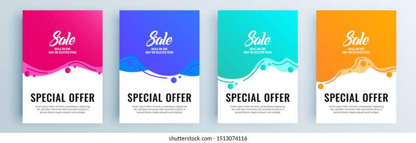 Modern abstract covers set, minimal covers design. Colorful geometric background, vector illustration.