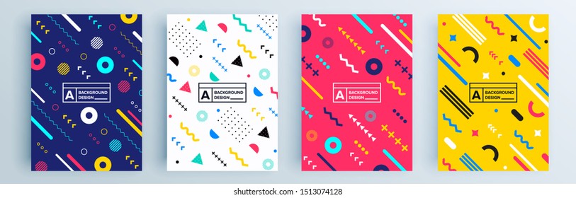 Modern abstract covers set, minimal covers design. Colorful geometric background, vector illustration.