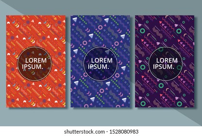 Modern abstract covers set, minimal covers design. Colorful geometric background, vector illustration