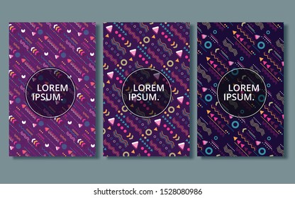 Modern abstract covers set, minimal covers design. Colorful geometric background, vector illustration