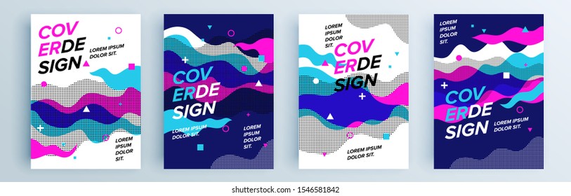 Modern abstract covers set, minimal covers design. Colorful geometric background, vector illustration.
