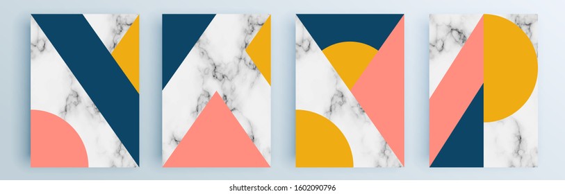 Modern abstract covers set, minimal covers design. Colorful geometric background, vector illustration.