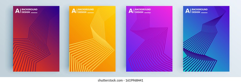 Modern abstract covers set, minimal covers design. Colorful geometric background, vector illustration.