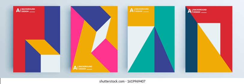 Modern abstract covers set, minimal covers design. Colorful geometric background, vector illustration.