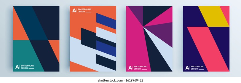 Modern abstract covers set, minimal covers design. Colorful geometric background, vector illustration.