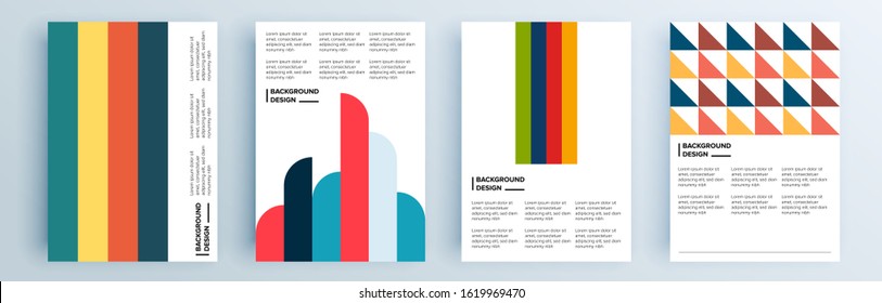Modern abstract covers set, minimal covers design. Colorful geometric background, vector illustration.