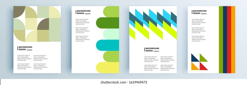 Modern abstract covers set, minimal covers design. Colorful geometric background, vector illustration.