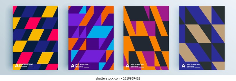 Modern abstract covers set, minimal covers design. Colorful geometric background, vector illustration.