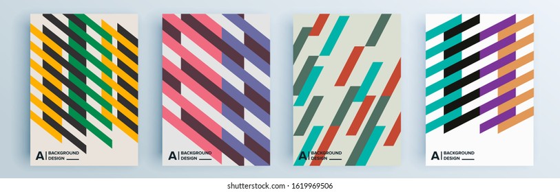 Modern Abstract Covers Set, Minimal Covers Design. Colorful Geometric Background, Vector Illustration.