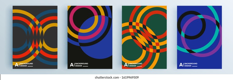 Modern abstract covers set, minimal covers design. Colorful geometric background, vector illustration.