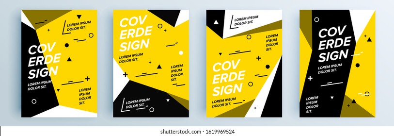 Modern abstract covers set, minimal covers design. Colorful geometric background, vector illustration.