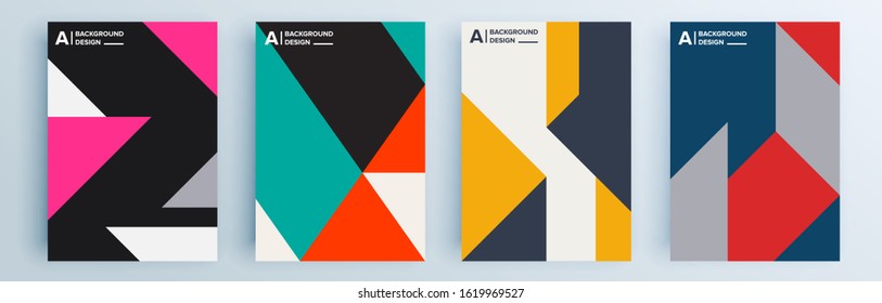 Modern abstract covers set, minimal covers design. Colorful geometric background, vector illustration.