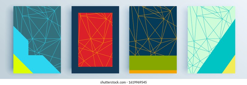 Modern abstract covers set, minimal covers design. Colorful geometric background, vector illustration.