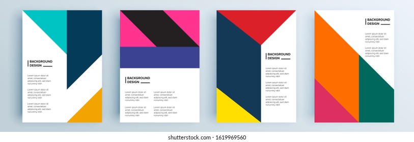 Modern abstract covers set, minimal covers design. Colorful geometric background, vector illustration.
