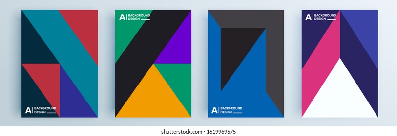 Modern abstract covers set, minimal covers design. Colorful geometric background, vector illustration.