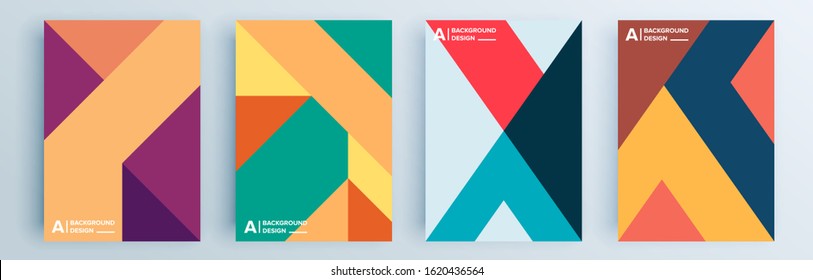 Modern abstract covers set, minimal covers design. Colorful geometric background, vector illustration.