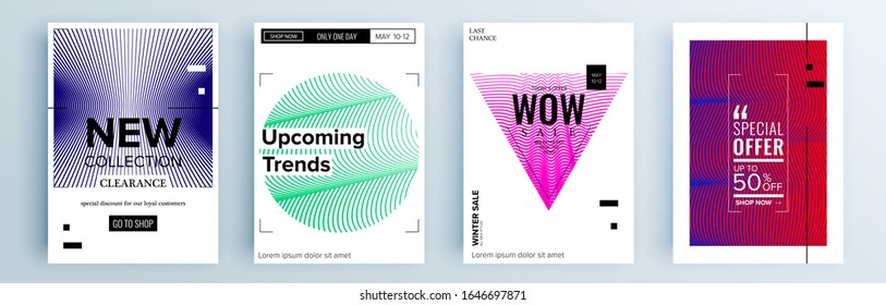Modern abstract covers set, minimal covers design. Colorful geometric background, vector illustration.