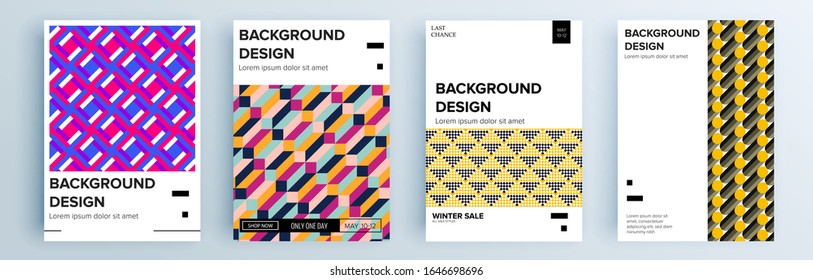 Modern abstract covers set, minimal covers design. Colorful geometric background, vector illustration.