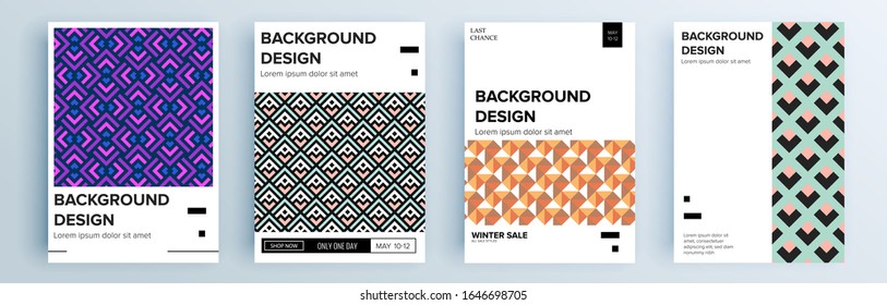 Modern abstract covers set, minimal covers design. Colorful geometric background, vector illustration.