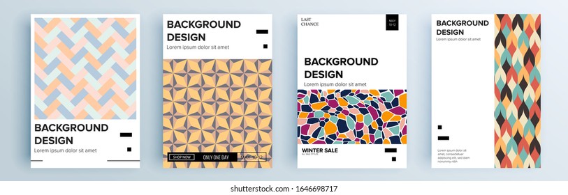 Modern abstract covers set, minimal covers design. Colorful geometric background, vector illustration.