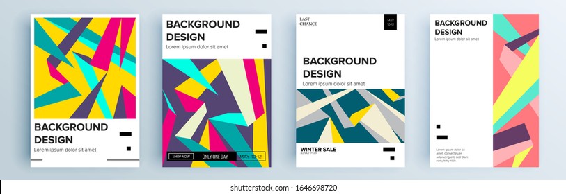 Modern abstract covers set, minimal covers design. Colorful geometric background, vector illustration.