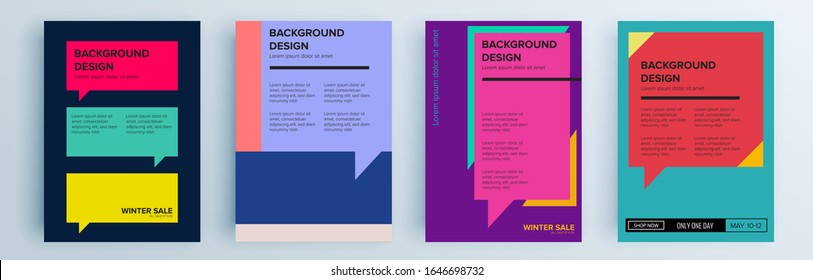 Modern abstract covers set, minimal covers design. Colorful geometric background, vector illustration.