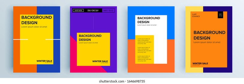 Modern abstract covers set, minimal covers design. Colorful geometric background, vector illustration.