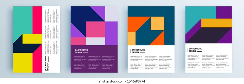 Diseño de cubiertas abstractas modernas y minimo. Fondo geométrico colorido, ilustración vectorial.