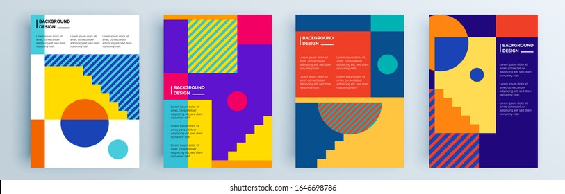Modern abstract covers set, minimal covers design. Colorful geometric background, vector illustration.
